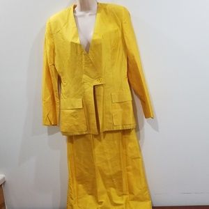 Lavantino 100% silk vintage mustard yellow suit